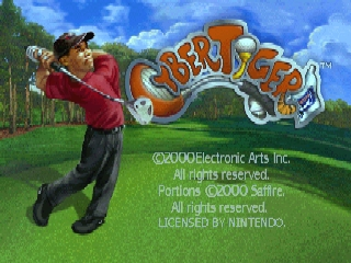 CyberTiger title screen for Nintendo 64